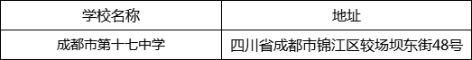 成都市第十七中學(xué)地址在哪里？