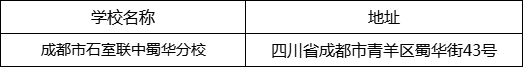 成都市石室聯中蜀華分校地址在哪里？