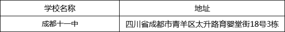 成都市成都十一中地址在哪里？