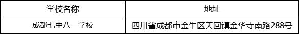 成都市成都七中八一學(xué)校地址在哪里？