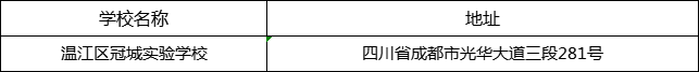 成都市溫江區(qū)冠城實驗學(xué)校地址在哪里？