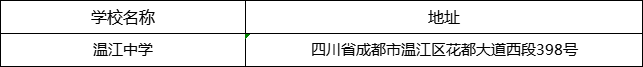 成都市溫江中學地址在哪里？