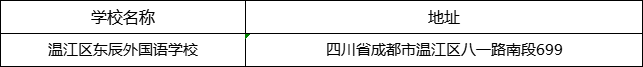 成都市溫江區(qū)東辰外國語學校地址在哪里？