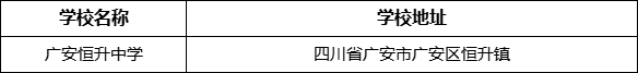 廣安市廣安恒升中學(xué)學(xué)校地址在哪里？