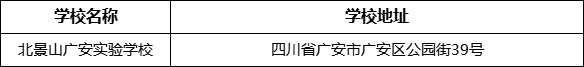 廣安市北京景山學(xué)校四川廣安實(shí)驗(yàn)學(xué)校地址在哪里？