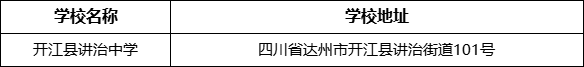 達(dá)州市開江縣講治中學(xué)學(xué)校地址在哪里？