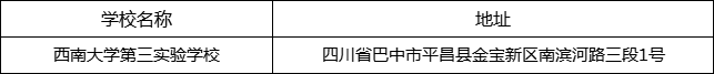 巴中市西南大學第三實驗學校地址在哪里？
