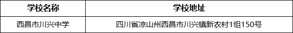 涼山州西昌市川興中學學校地址在哪里？