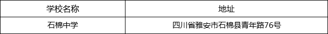 雅安市石棉中學(xué)地址在哪里？