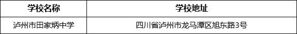 瀘州市田家炳中學(xué)學(xué)校地址在哪里？