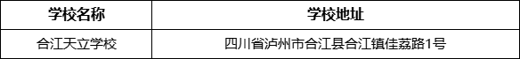 瀘州市合江天立學(xué)校地址在哪里？