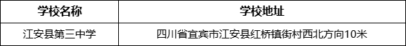 宜賓市江安縣第三中學學校地址在哪里？