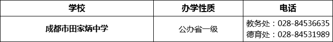 2024年成都市田家炳中學(xué)招辦電話是多少？