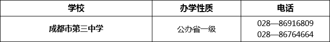 2024年成都市第三中學(xué)招辦電話是多少？