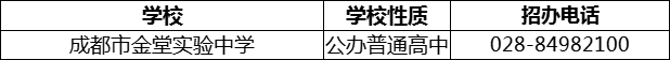 2024年成都市金堂實(shí)驗(yàn)中學(xué)招辦電話是多少？