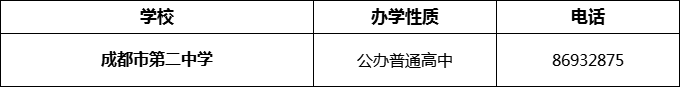 2024年成都市第二中學(xué)招辦電話是多少？