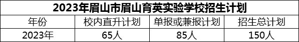 2024年眉山市眉山育英實(shí)驗(yàn)學(xué)校招生計(jì)劃是多少？