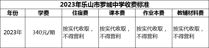 2024年樂山市羅城中學(xué)學(xué)費(fèi)多少錢？