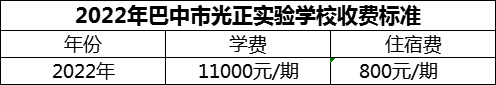 2024年巴中市光正實驗學(xué)校學(xué)費多少錢？