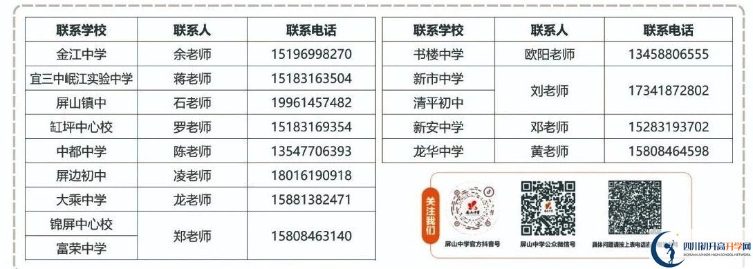 2026年宜賓市屏山中學(xué)招辦電話是多少？