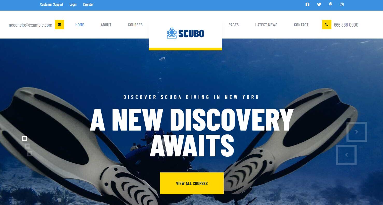 水上運(yùn)動(dòng)潛水服務(wù)公司英文網(wǎng)站